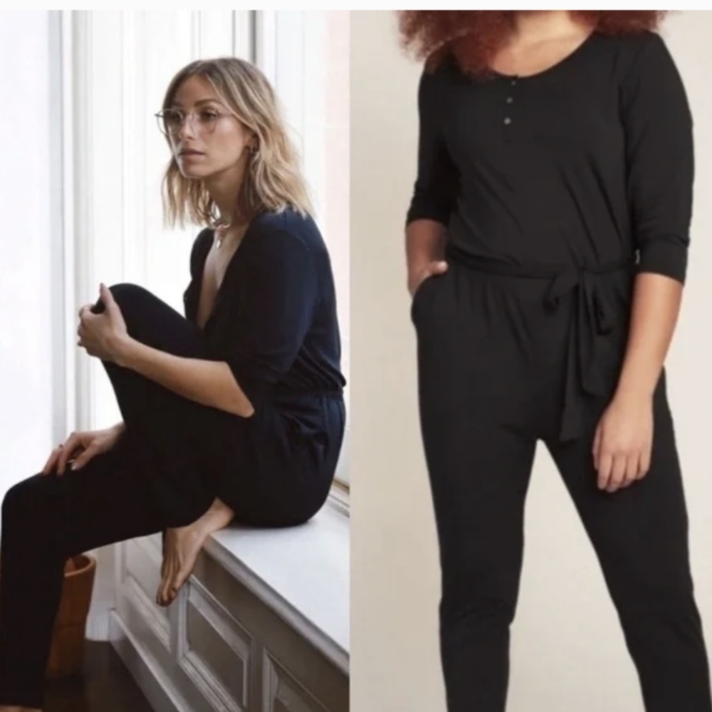 Knix Henley Modal Black Romper / Jumpsuit